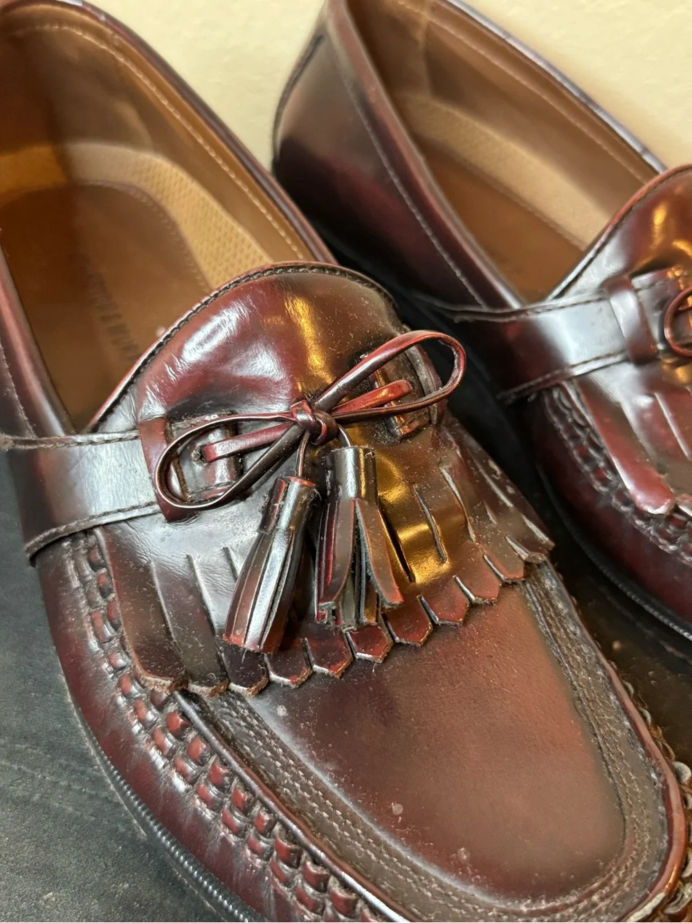 Johnston & Murphy Men's Tassel Kiltie Loafers in Dark Brown